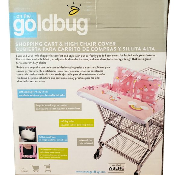 On the go by Goldbug Shopping Cart & High Chair Cover - Horses Butterflies NWT - Picture 5 of 7